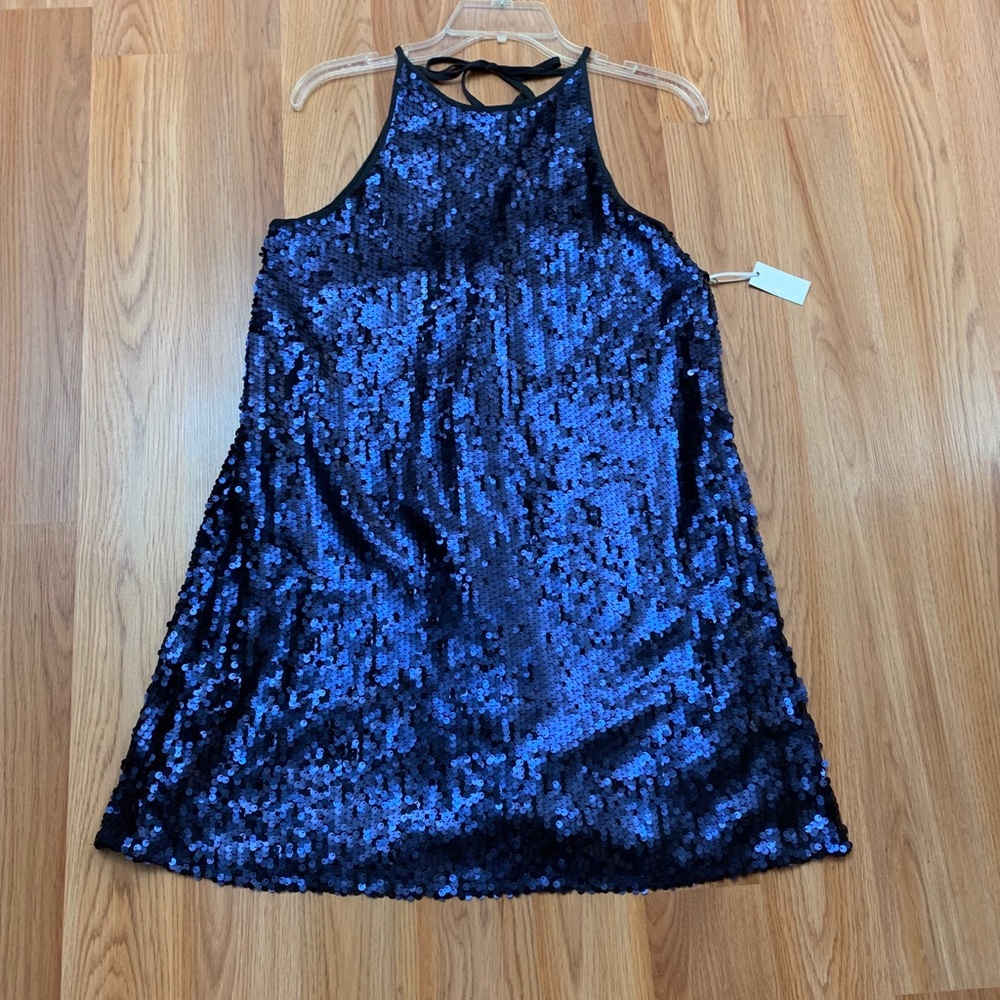 Navy blue party dress.